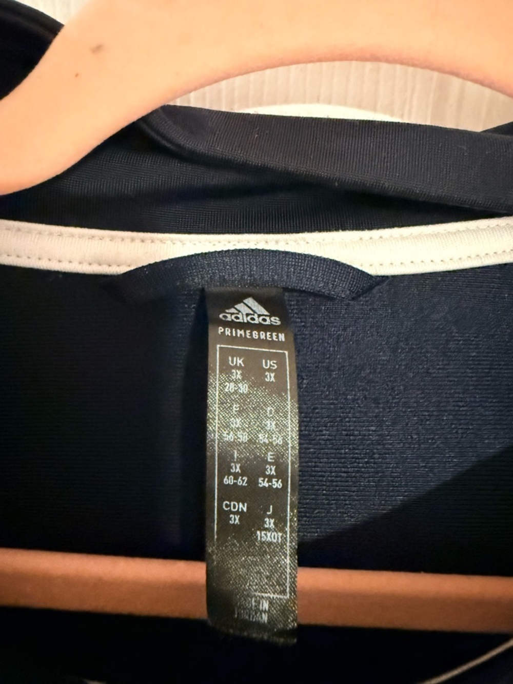 adidas Navy Blue Full-Zip Three-Stripe Performance Jacket - Picture 3 of 3